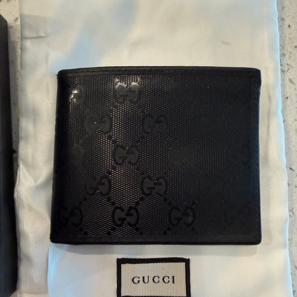 Gucci Black Monogram Men's Card Holder